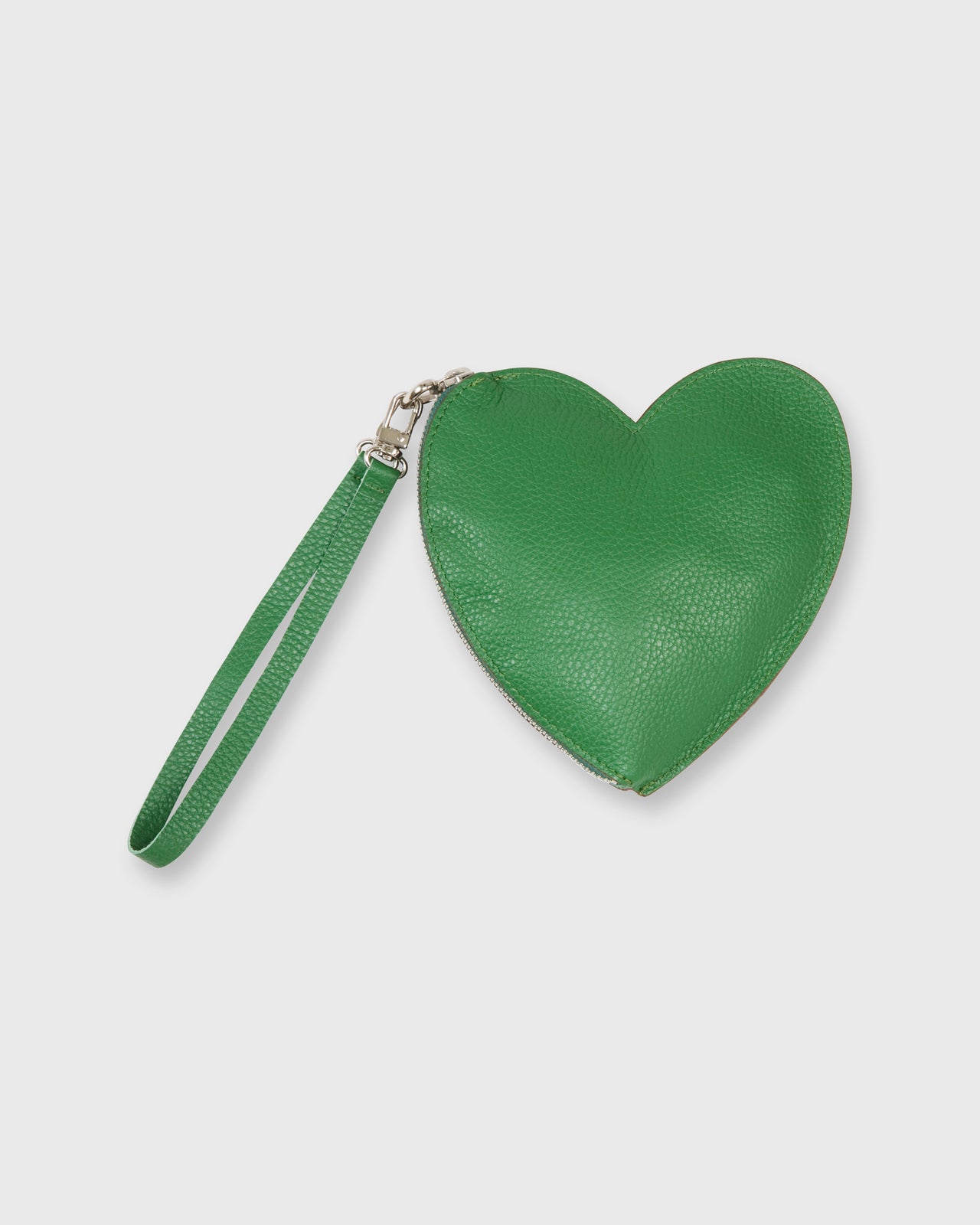 Heart Pouch in Green Leather