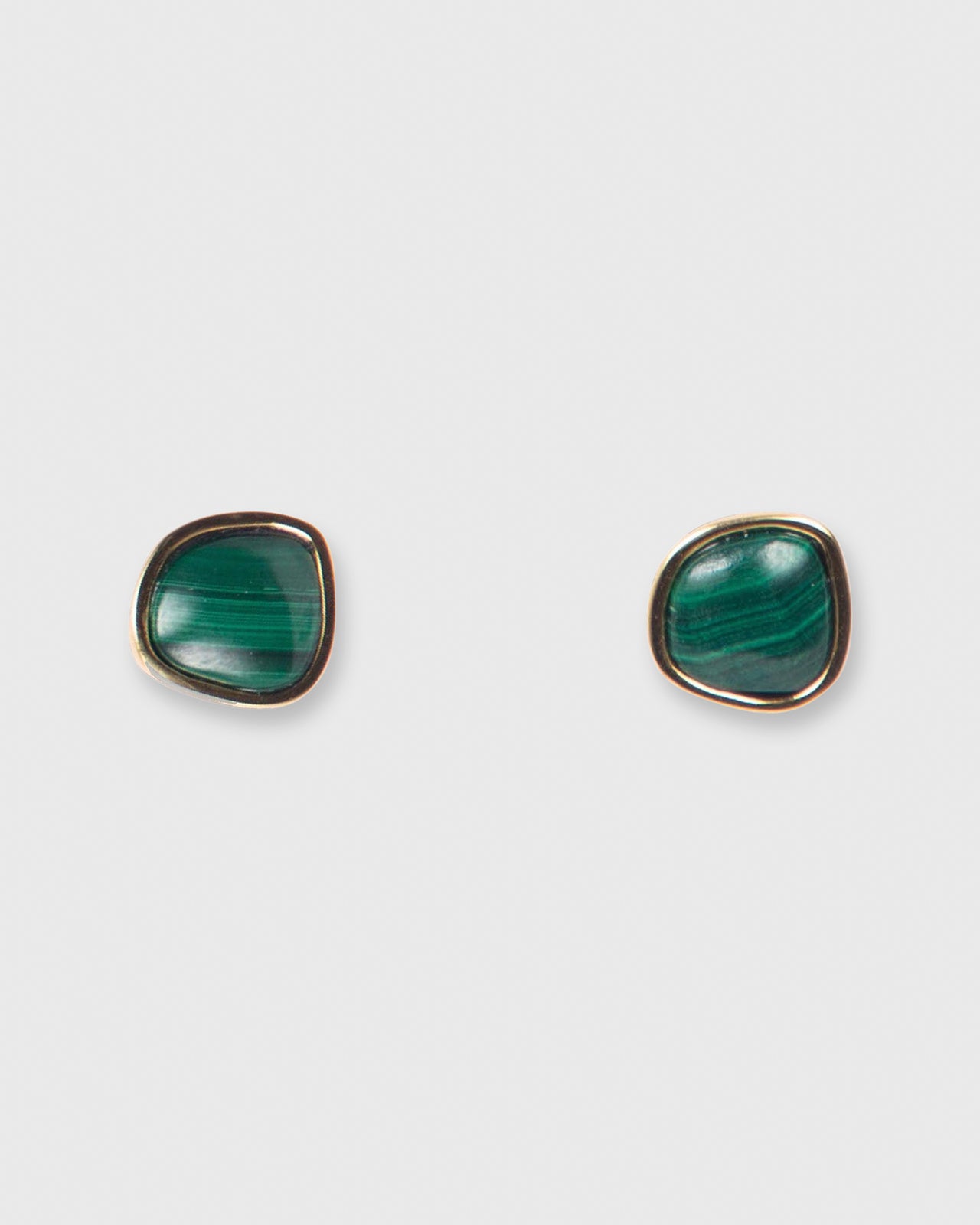 Bay Stud Earrings in Malachite