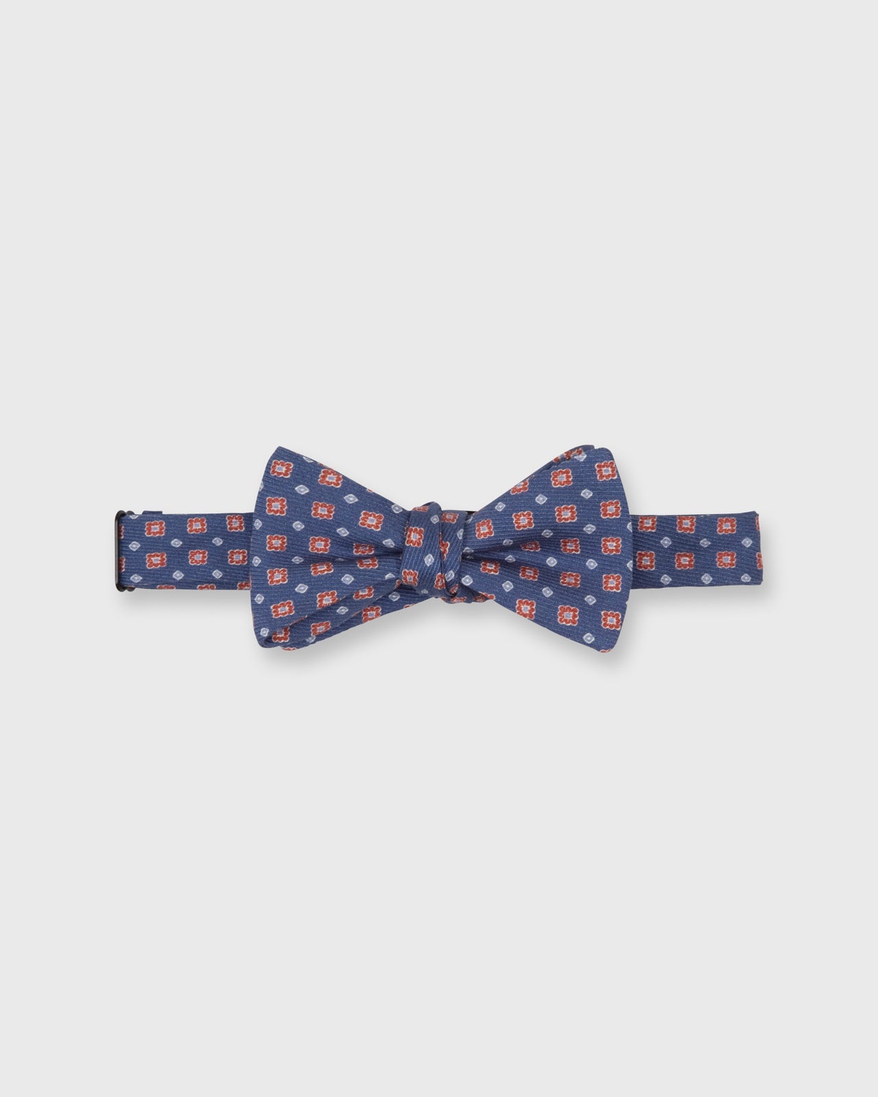 Silk Bow Tie in Denim/Rust/Sky Foulard