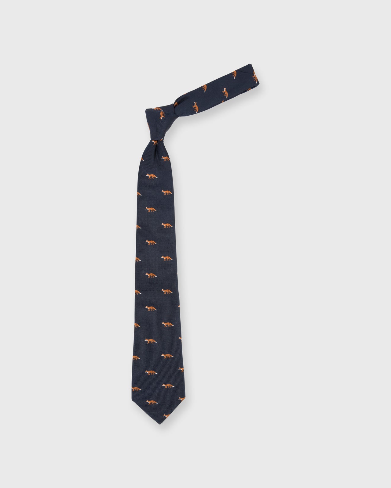 Silk Club Tie in Navy Fox