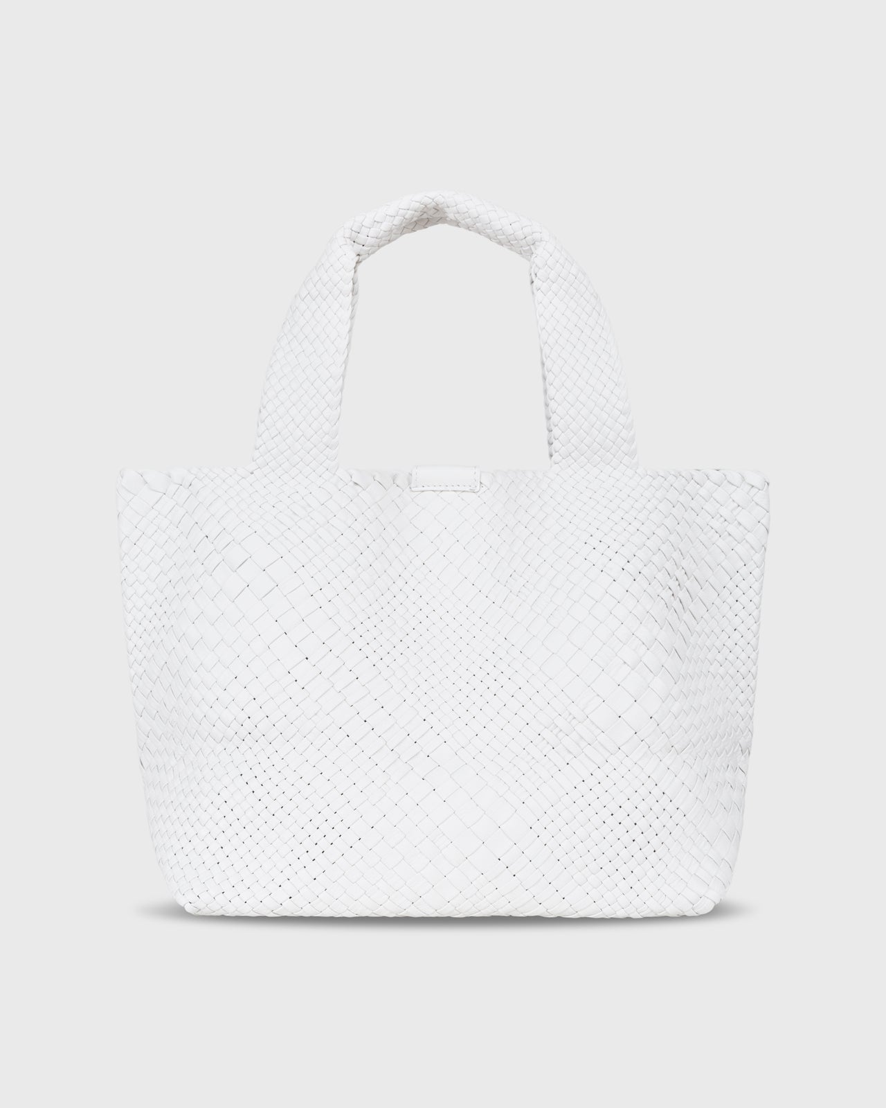 Mercato Handwoven Tote in White Leather