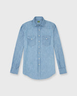 Load image into Gallery viewer, Western Work Shirt in Extra Light Washed Indigo Chambray
