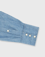 Load image into Gallery viewer, Western Work Shirt in Extra Light Washed Indigo Chambray
