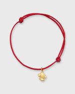Load image into Gallery viewer, Fleur De Lys Charm Bracelet in Gold/Red Cord
