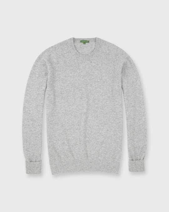 Classic Crewneck Sweater in Pale Heather Grey Cashmere