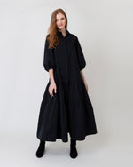 Load image into Gallery viewer, Isla Shirtdress in Black Poplin
