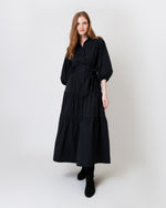 Load image into Gallery viewer, Isla Shirtdress in Black Poplin

