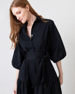 Load image into Gallery viewer, Isla Shirtdress in Black Poplin
