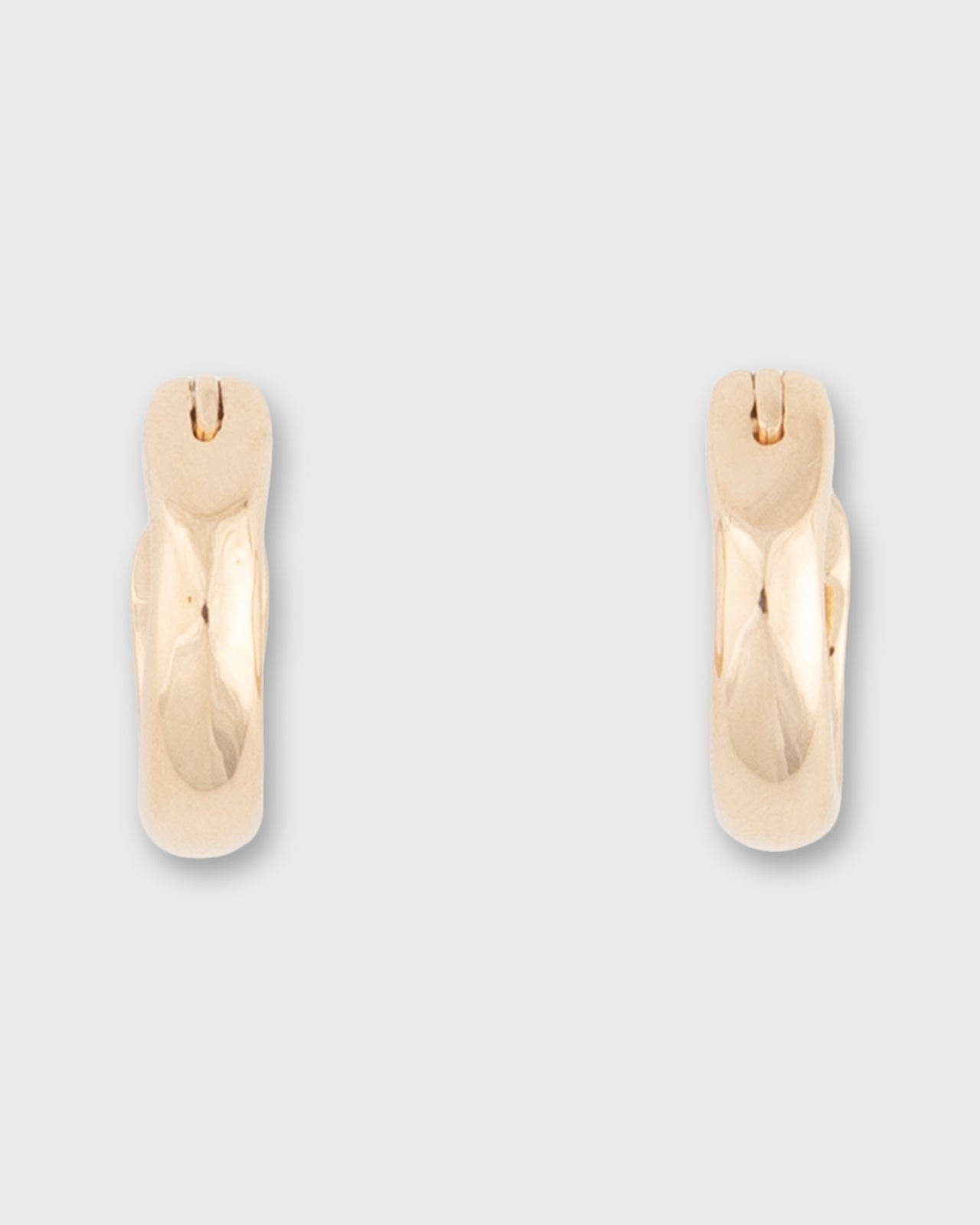 Small Rounded Hoop Earrings in Gold-Plated Brass