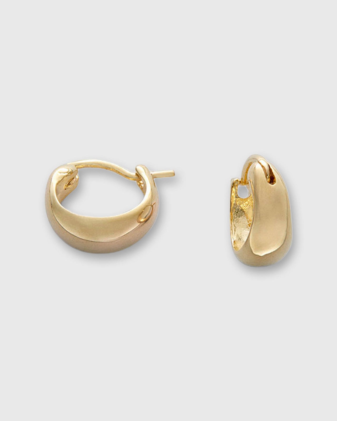 Small Huggie Hoop Earrings in Gold-Plated Brass
