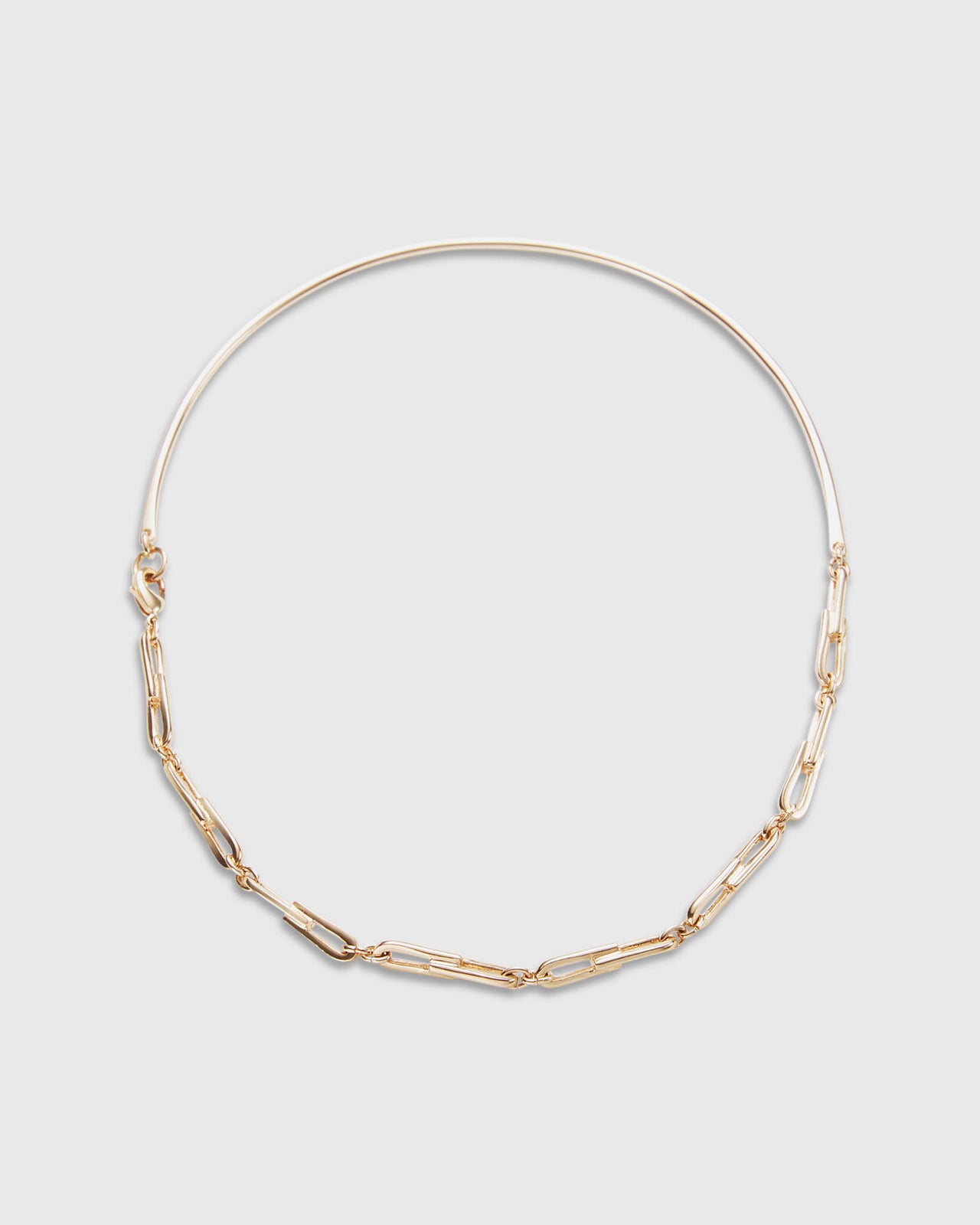 Gold Link Choker Necklace in Gold-Plated Brass