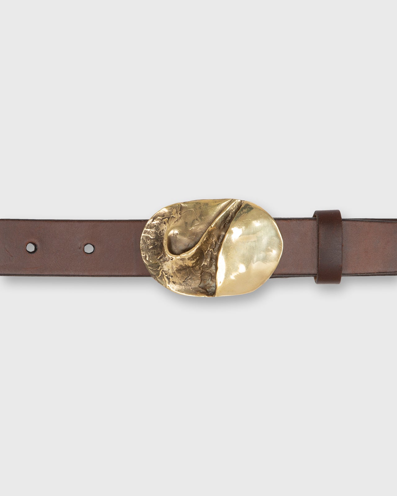 Oval Abstract Belt Buckle in Brass