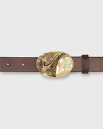 Load image into Gallery viewer, Oval Abstract Belt Buckle in Brass
