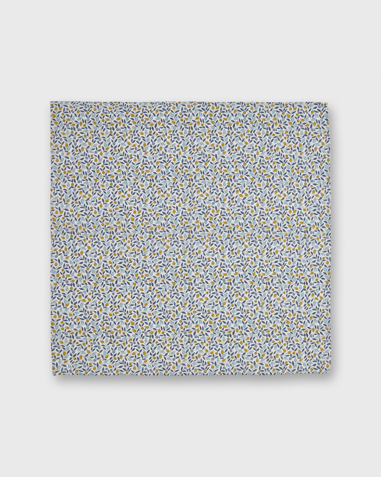 Hand-Rolled Cotton Pocket Square in Blue/Yellow Floriana Liberty Fabric