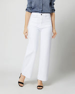 Load image into Gallery viewer, Coco Patch Pocket Jean in White Stretch Denim
