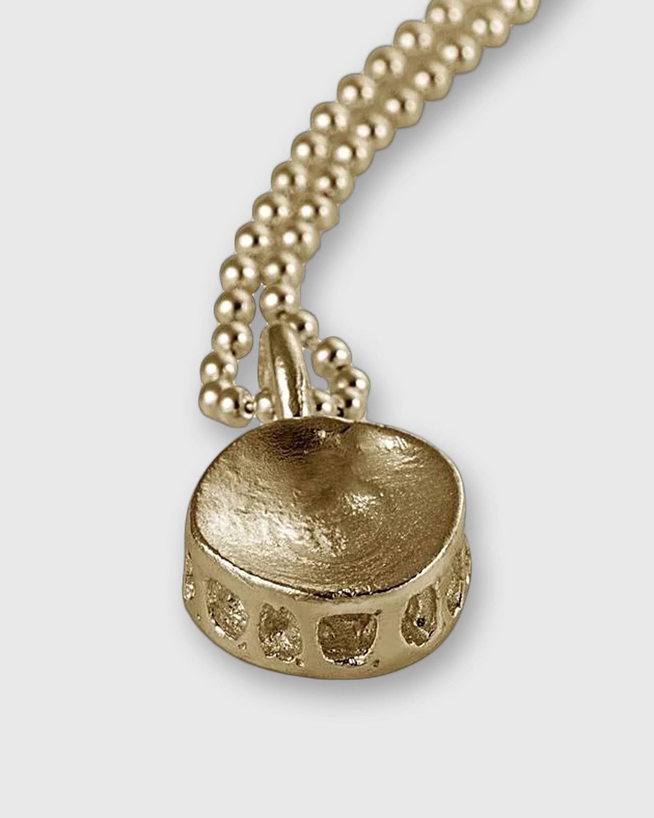 Shark Vertebrae Pendant with Chain in Vermeil