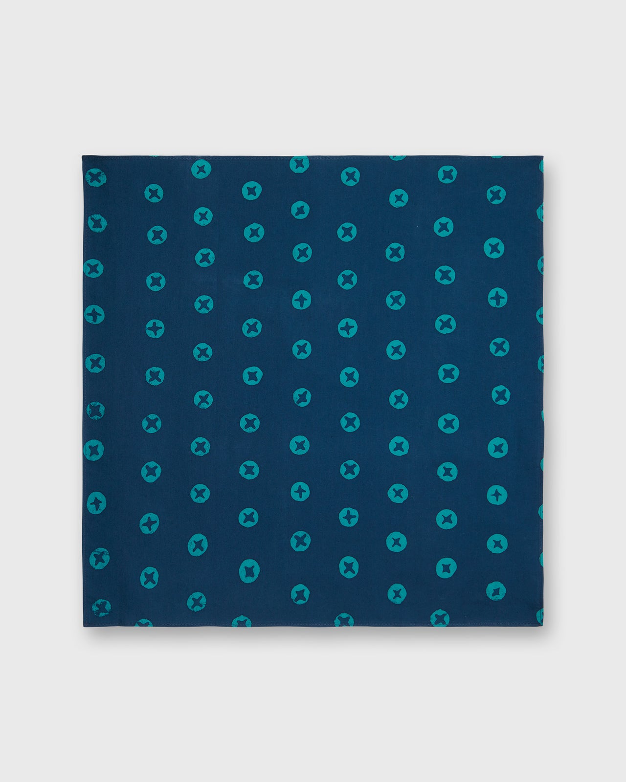Bandana in Navy/Surf Button Batik