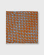 Load image into Gallery viewer, Hand-Rolled Cotton Pocket Square in Orange/Blue Tiny Floral
