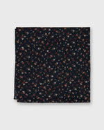 Load image into Gallery viewer, Hand-Rolled Cotton Pocket Square in Navy/Rose Small Floral
