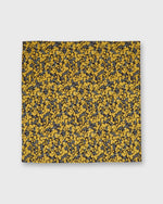 Load image into Gallery viewer, Hand-Rolled Cotton Pocket Square in Yellow/Blue/Brown Star Anise Liberty Fabric
