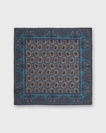 Load image into Gallery viewer, Hand-Rolled Linen/Cotton Pocket Square in River/Brown Paisley

