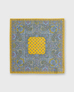 Load image into Gallery viewer, Hand-Rolled Linen/Cotton Pocket Square in Yellow Paisley
