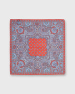 Load image into Gallery viewer, Hand-Rolled Linen/Cotton Pocket Square in Red Paisley
