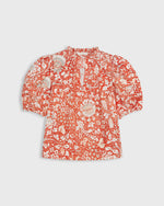 Load image into Gallery viewer, Imari Top in Orange Blossom Trailing Lotus
