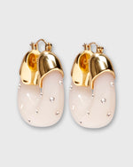 Load image into Gallery viewer, Organic Hoop Earrings in Studded Ivory
