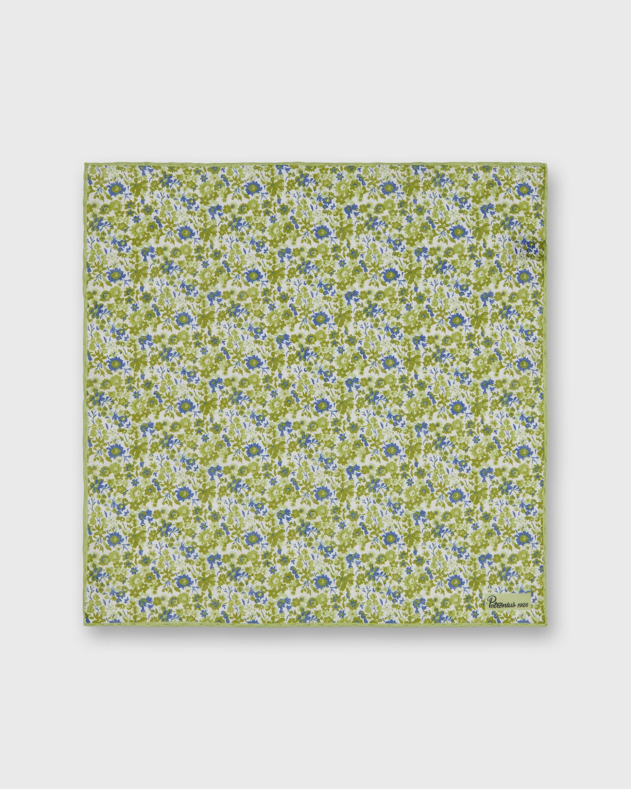 Linen Pocket Square in Bone/Sage Floral