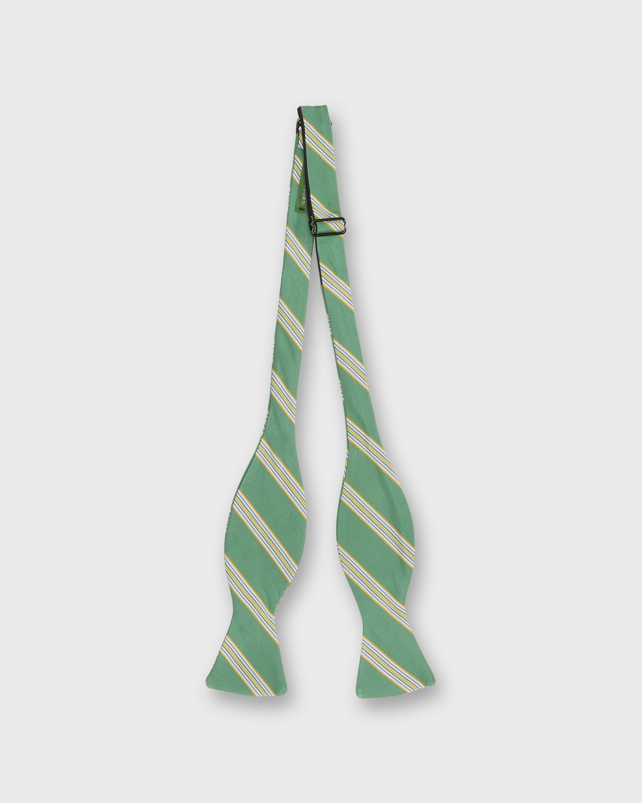 Silk Bow Tie in Green/Yellow/Blue Stripe