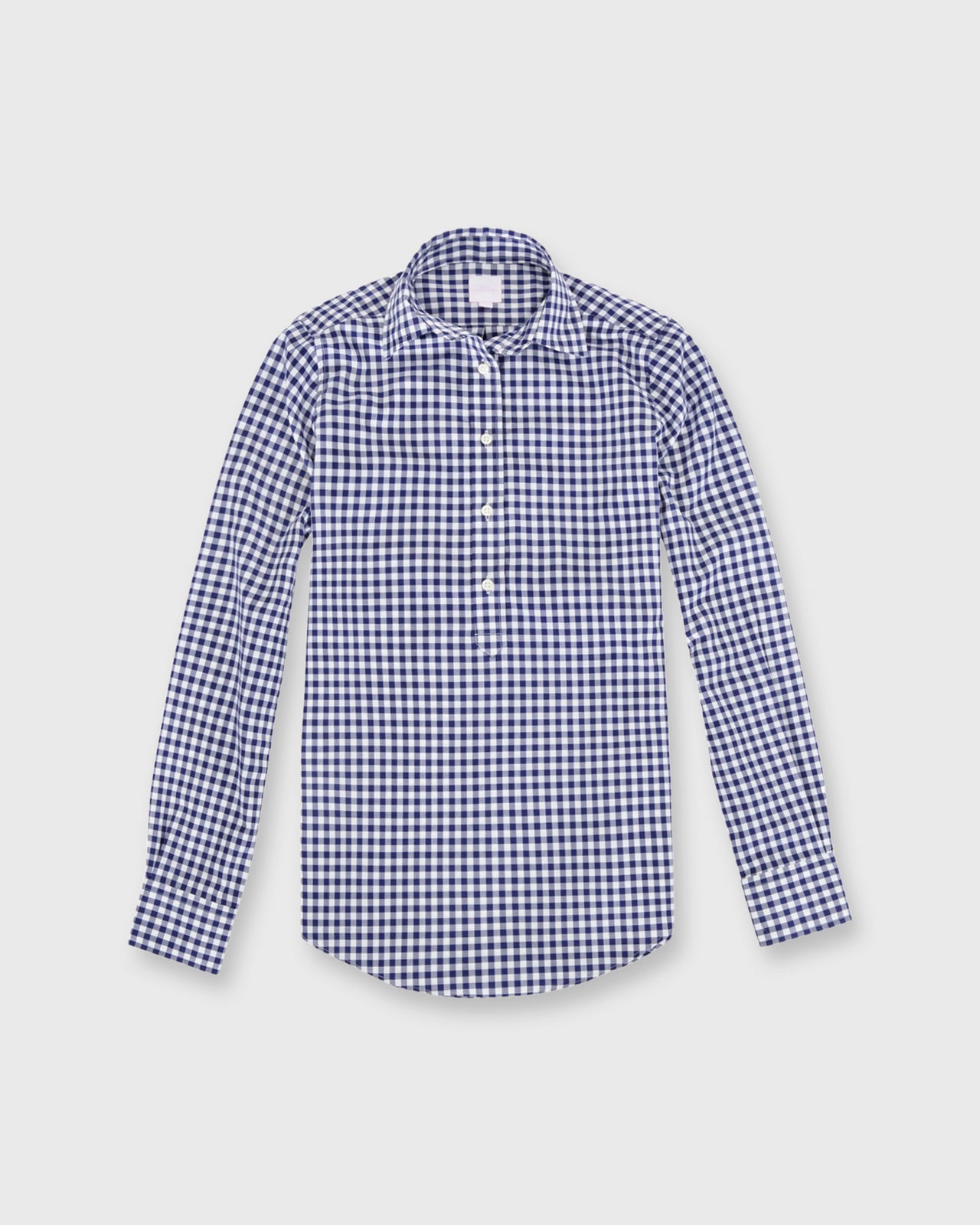 Tomboy Popover Shirt Navy Gingham Poplin